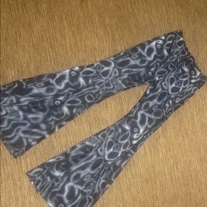 Black & White Abstract Print Flared Pants